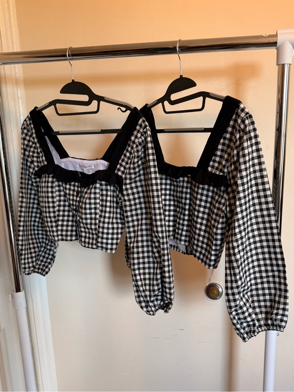 Black & White Gingham Crop Top